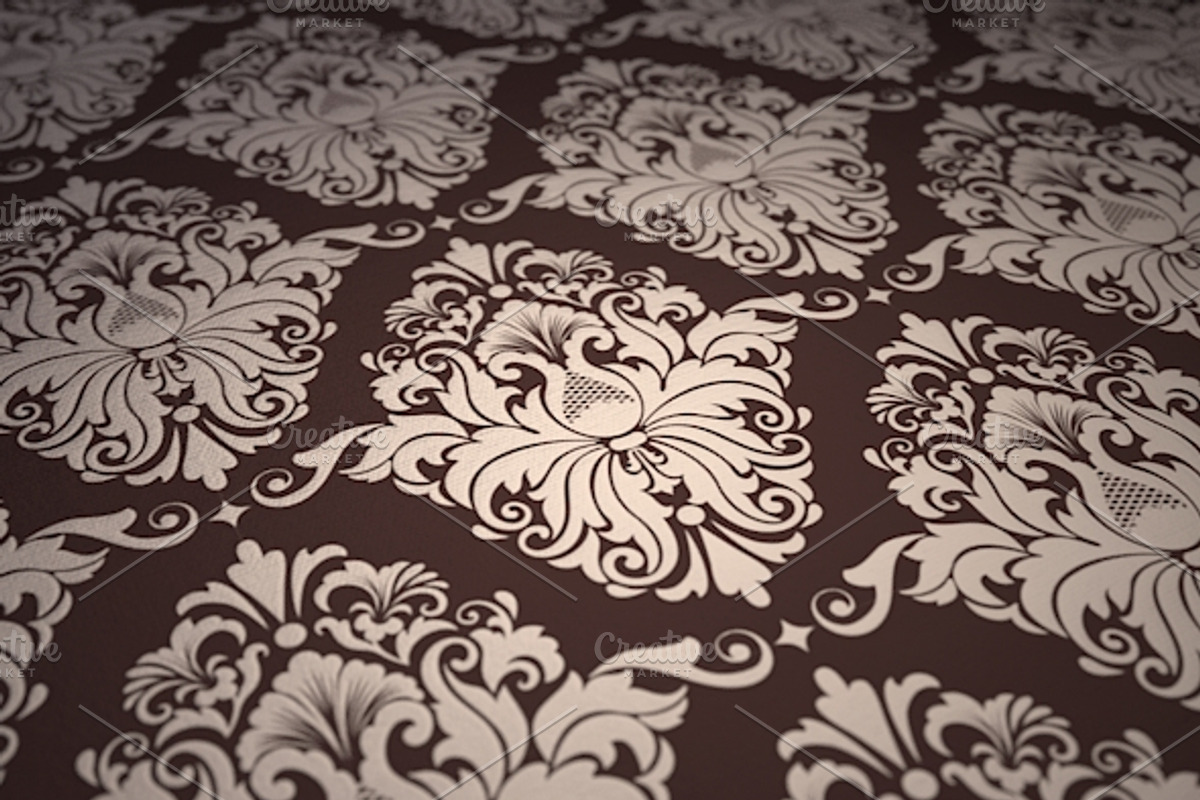 4 Vector Seamless Damask Patterns preview 3