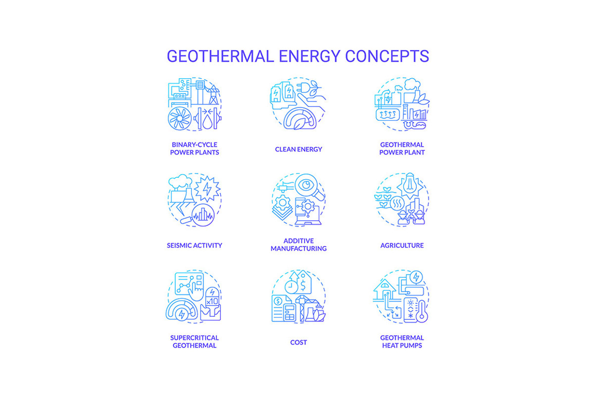 Geothermal energy blue gradient, an Icon by IMG Visuals