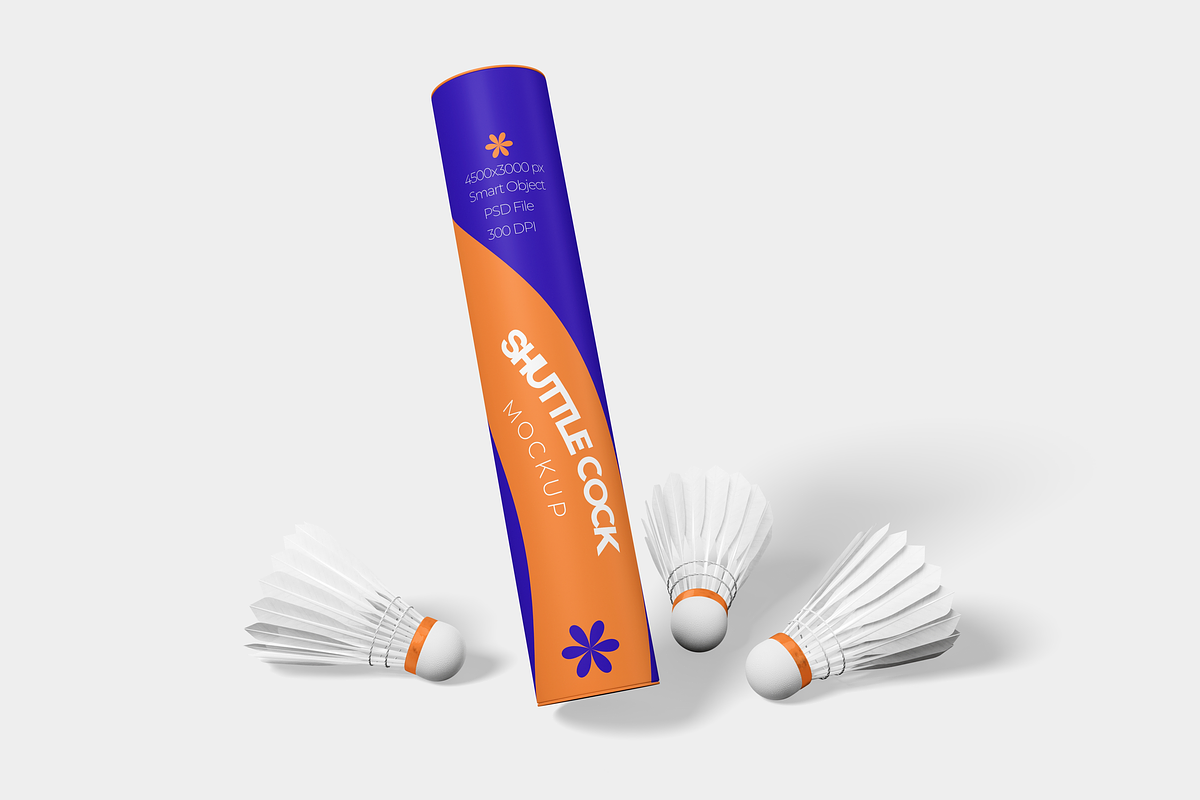 Badminton Shuttlecock Tube Mockup, a Packaging Mockup by DSNA Mockup (Photo 2 of 5)