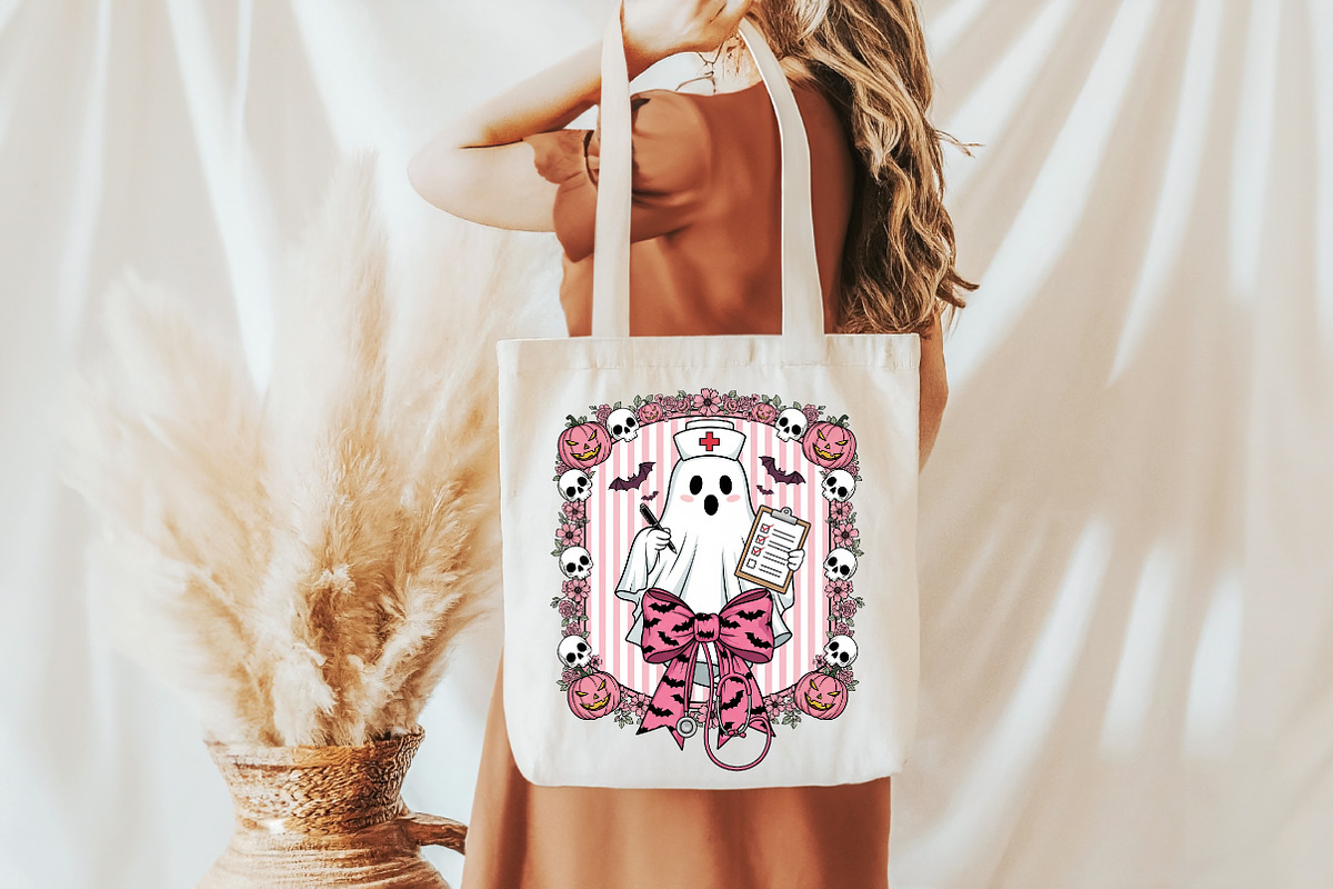 Nurse Halloween Coquette Cute Ghost, an Illustration by Libby Wishes (Photo 6 of 6)