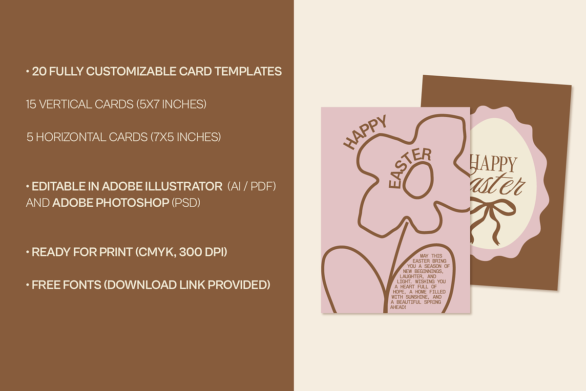 Happy Easter Card Templates Ai, PSD, a Card Template by Orca Design (Photo 10 of 10)