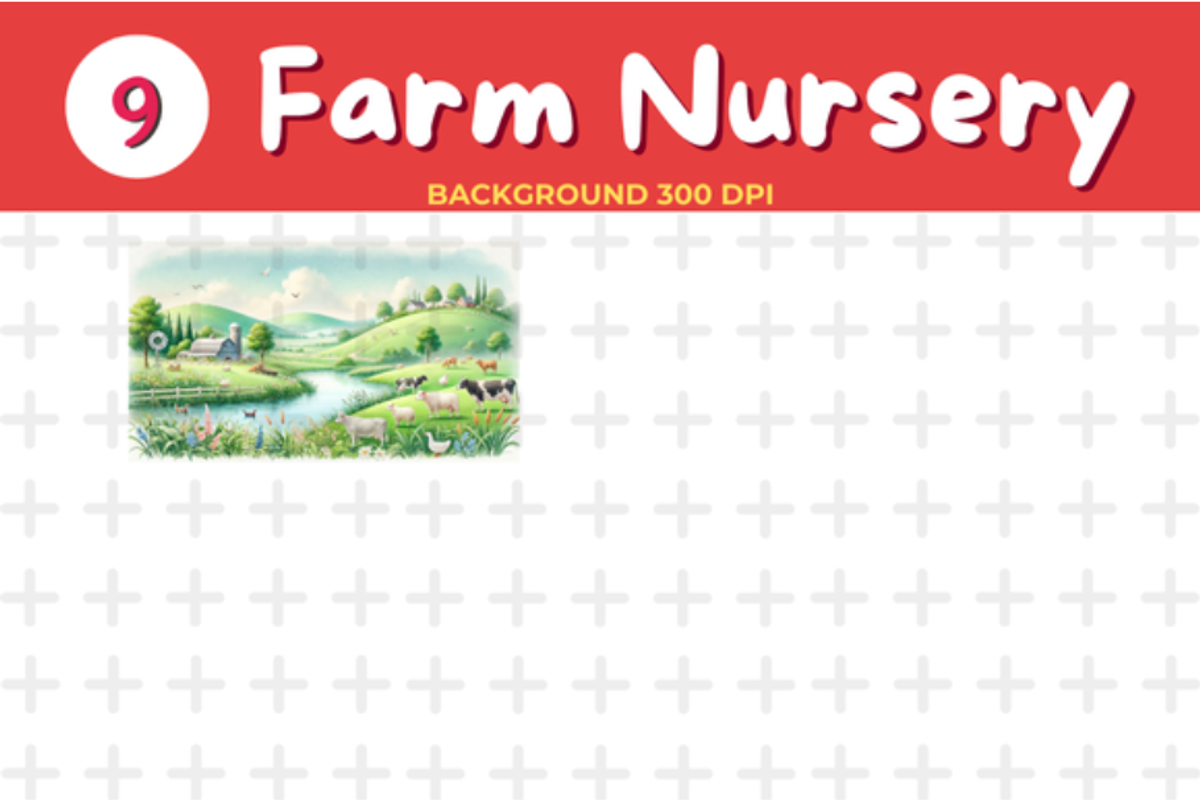 Watercolor Farm Nursery Background, a Background Graphic by John_Walker (Photo 2 of 4)