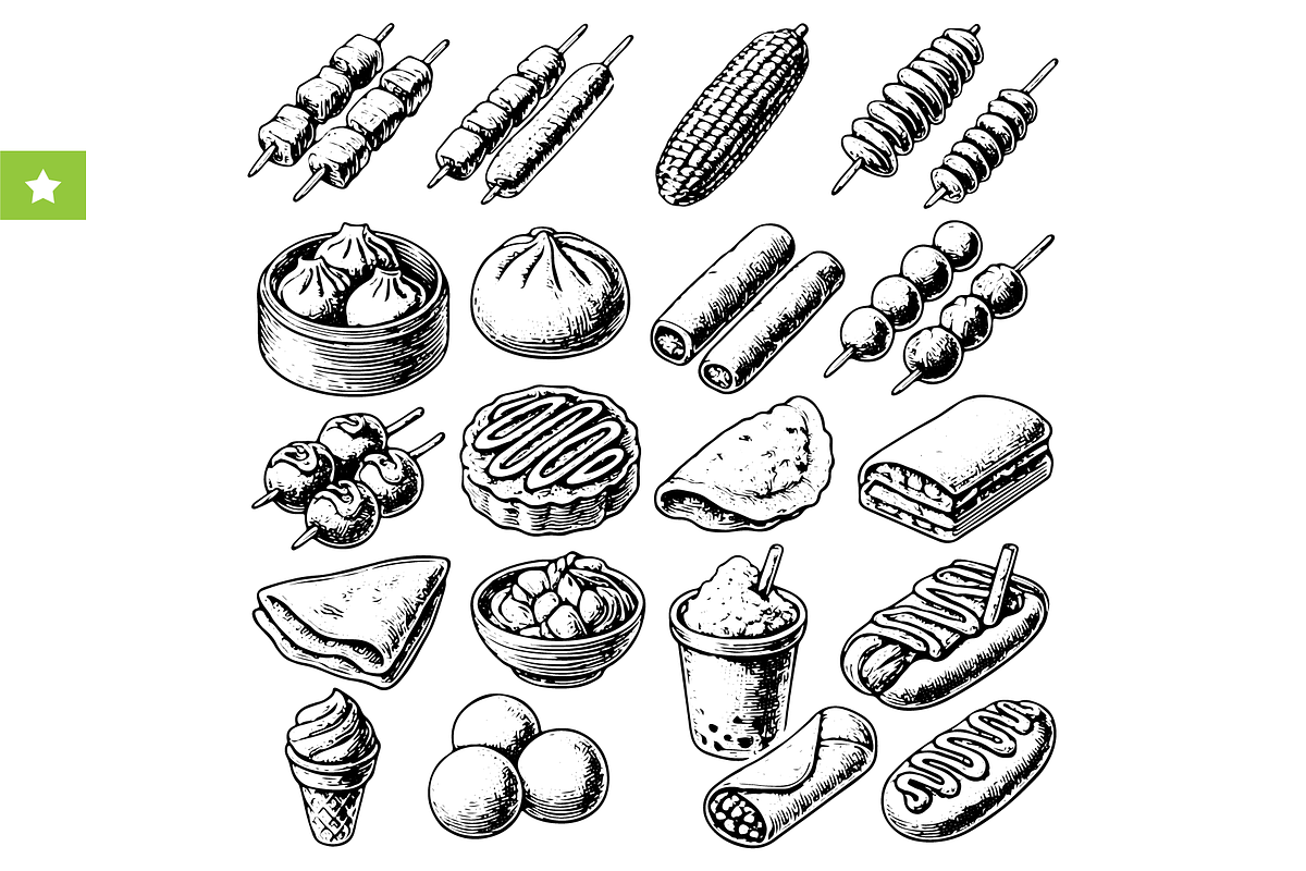 Street Food Icons Set, an Object Graphic by RT Studio