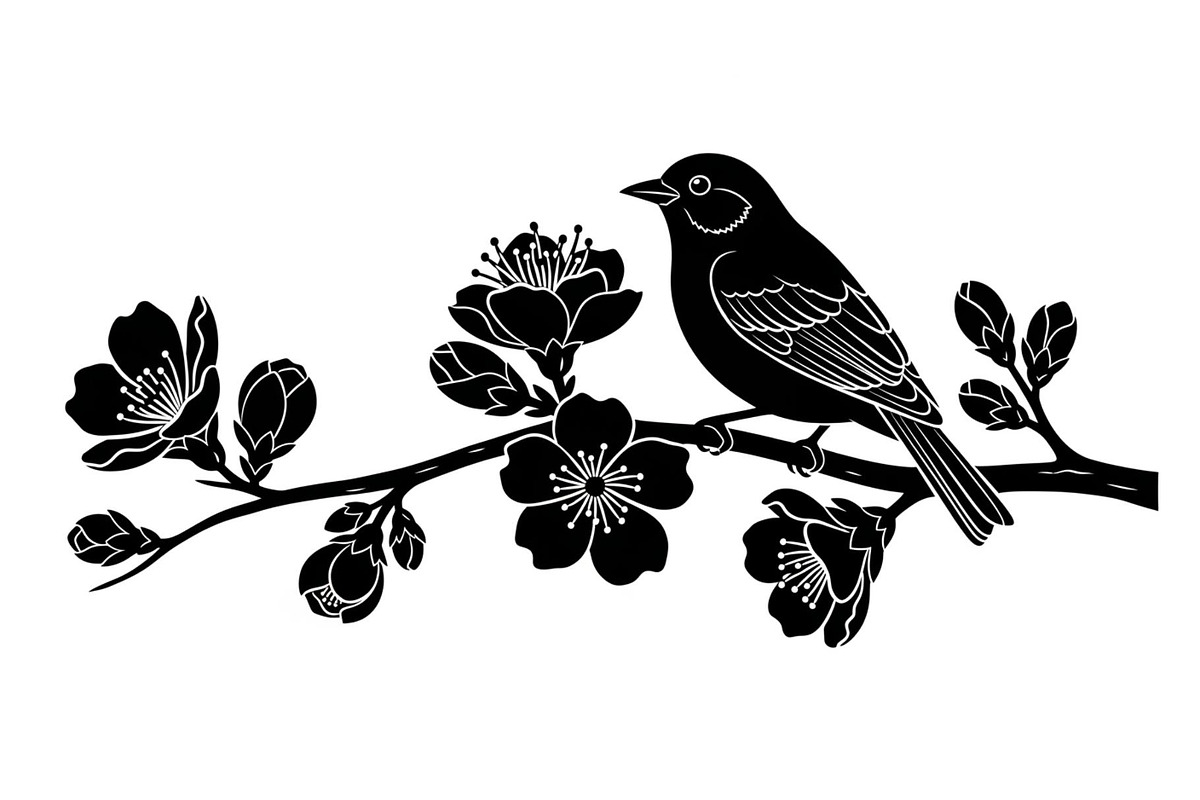 Bird Branch Silhouette Bundle, an Illustration by yasushie (Photo 31 of 31)