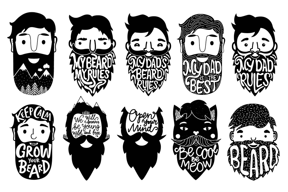 Big bearded set, an Animal Illustration by JULYMILKS (Photo 1 of 5)