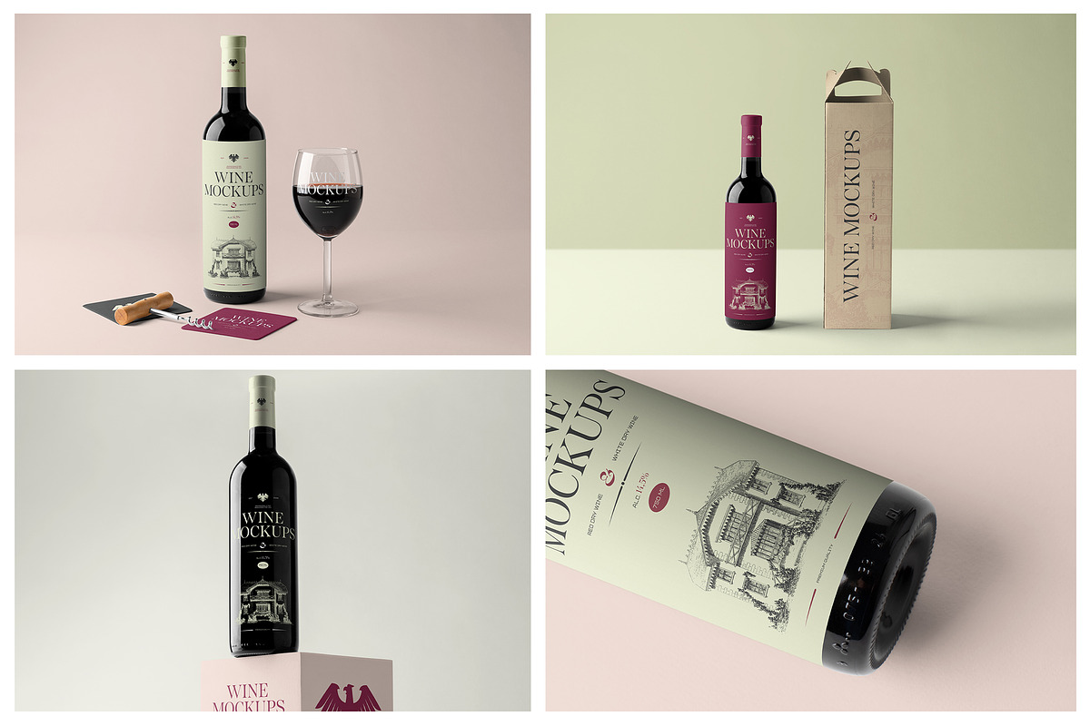 Studio Wine Mockups, a Packaging Mockup by Mr.Mockup™ (Photo 5 of 10)