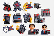 Black Friday Sale 3D Icon Set, an Object 3D Model by Eklip Studio (Thumbnail 3 of 3)