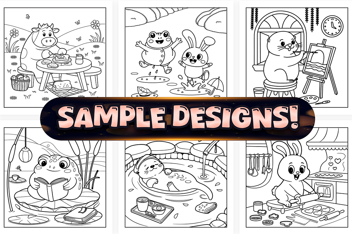 Bold Easy Dreamy Days Coloring Pages, an Animal Illustration by Craftsbeefy (Photo 2 of 4)