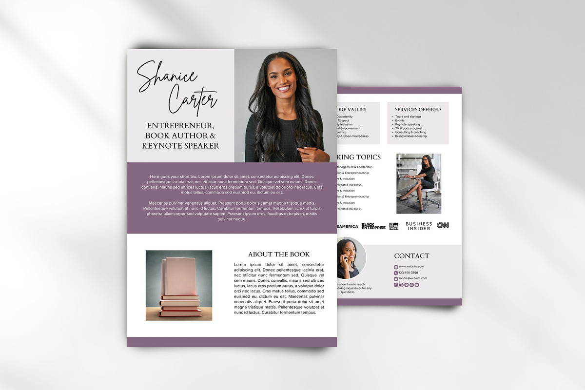 Speaker Media Kit Template, a Design Template by Business Chic (Photo 2 of 4)