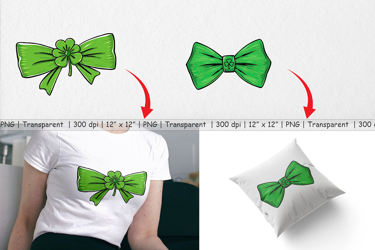 Shamrock Bowtie Clipart, a Graphic by Artnoy (Photo 3 of 5)