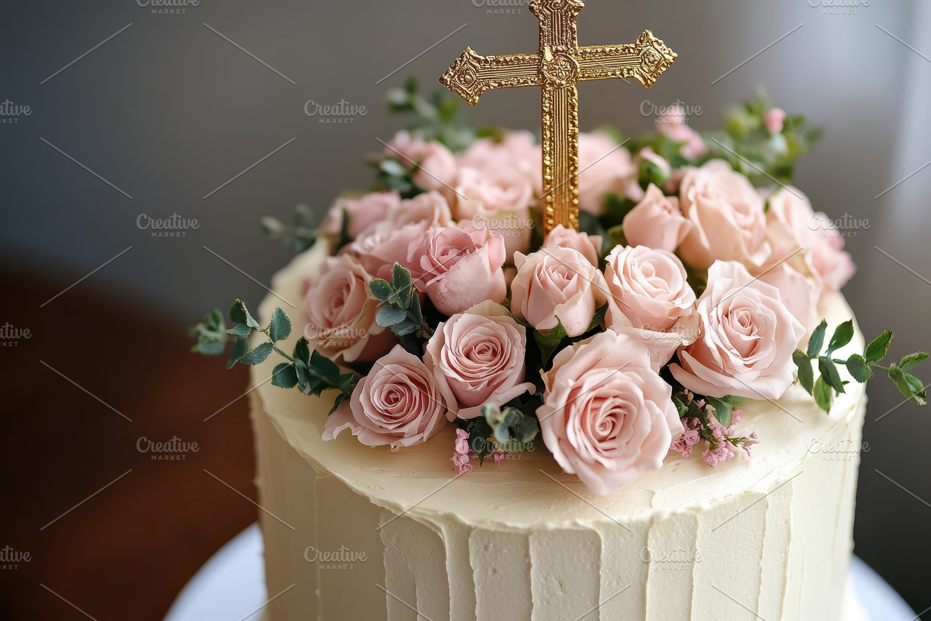 Elegant baptism celebration cake, a Photo by Pavel_design