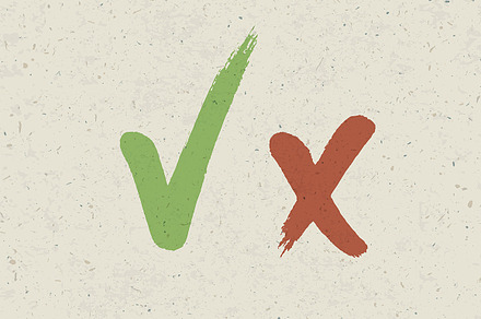 Check marks on paper texture