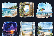 Watercolor Cozy Summer Scenes Set, an Illustration by GiraffeCreative (Thumbnail 5 of 9)