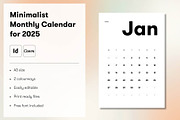 Minimalist monthly calendar for 2025, a Templates & Theme by MMS Design Studio (Thumbnail 1 of 4)
