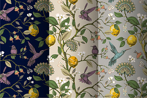 3 Botanical Vintage Patterns