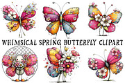 Whimsical Spring Butterfly Clipart, an Illustration by OK Design (Thumbnail 2 of 6)