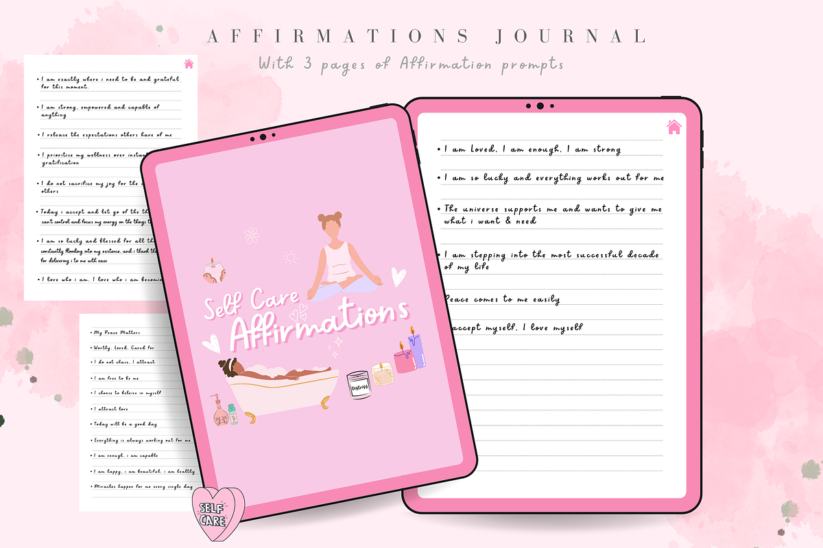 Self Care Planner, Wellbeing Planner, a Templates & Theme by MariaKariBakken (Photo 6 of 7)