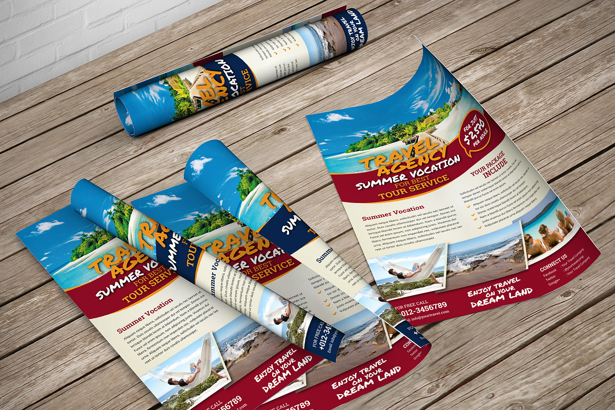 Travel Agency Flyer Template, a Flyer Template by JanySultana (Photo 5 of 5)