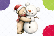 Whimsical Christmas Teddy Clipart, an Illustration by designcity5 (Thumbnail 5 of 5)