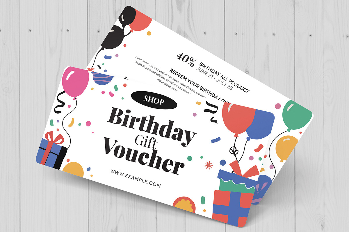 Birthday Discount Voucher Template, a Card Template by MightyDesign (Photo 3 of 6)