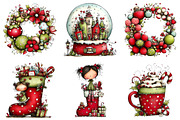 Whimsical Christmas Clipart, an Illustration by Craft Nest (Thumbnail 8 of 8)