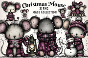 Whimsical Christmas Mouse Clipart, an Illustration by Dream Creation (Thumbnail 1 of 7)