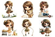 Watercolor Retro Girl Clipart, an Illustration by Daily.Designs (Thumbnail 5 of 5)