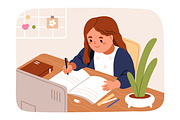 Daily routine of school girl kid set, a Person Illustration by Good Studio (Thumbnail 12 of 13)
