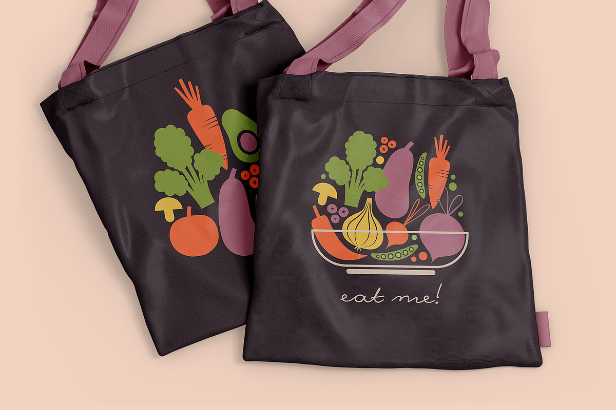 Veganism. Veggies, Fruits & Dishes, a Food Illustration by Renberrry.Store (Photo 3 of 16)