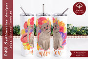 Flower cat tumbler wrap, an Object Graphic by AnastasiaWatercolor (Thumbnail 2 of 8)