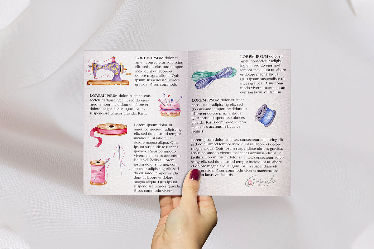 SEWING WATERCOLOR CLIPART, an Illustration by CaraulanStore (Photo 6 of 8)