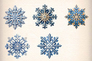 Watercolor Snowflake Png Clipart, an Illustration by CreationArt (Thumbnail 4 of 5)