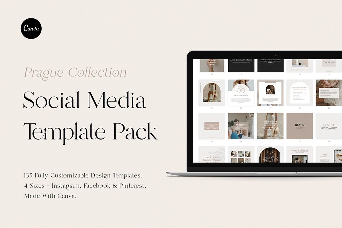 135 Social Media CANVA Template Pack, a Social Media Template by Gebers Marketing & Design (Photo 1 of 11)