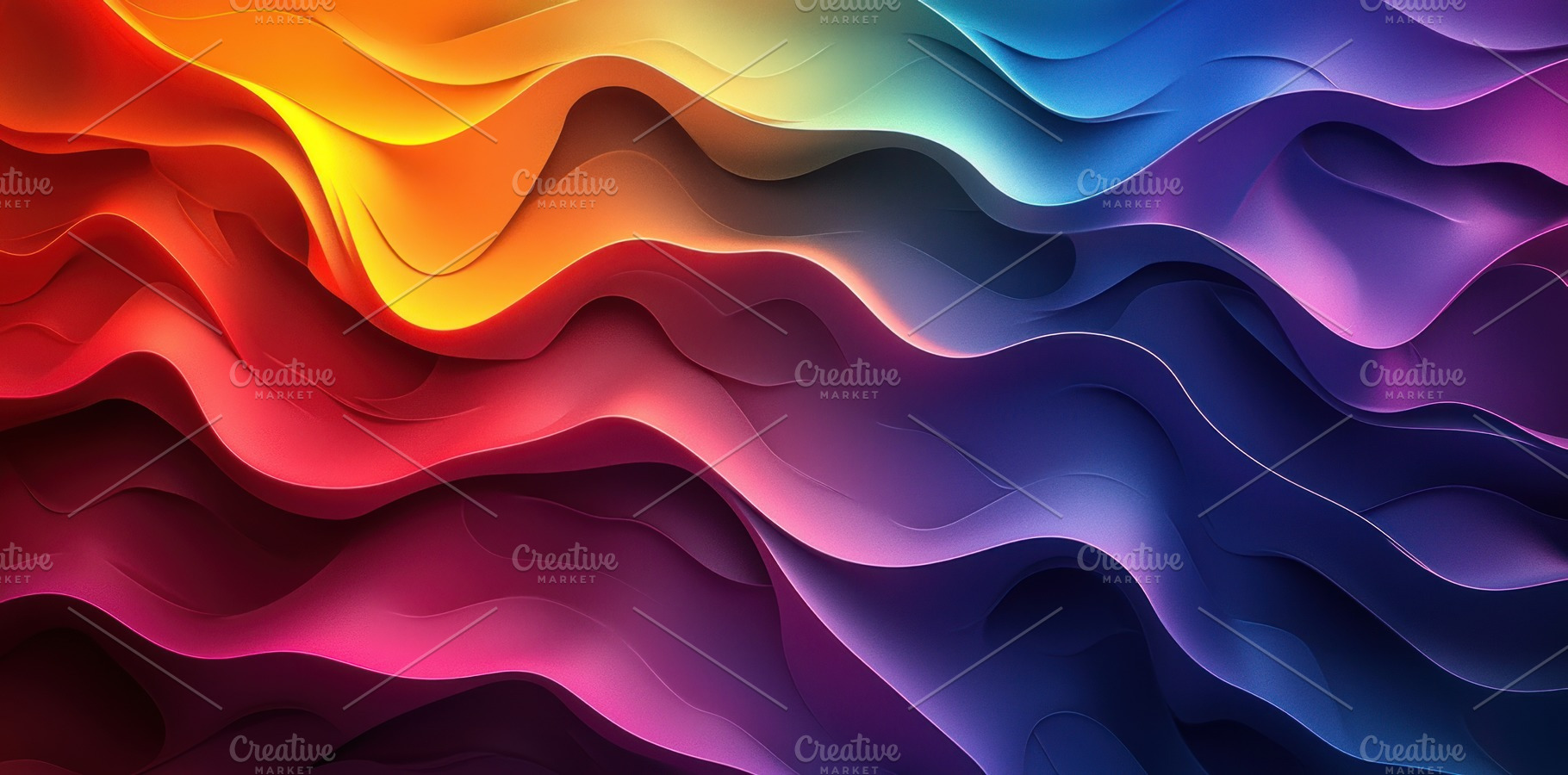 Colorful abstract layered waves in gradient hues of red, orange,, a Food & Drink Photo by José Manuel Gelpi
