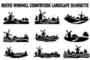 Dutch Windmill Field Set, an Illustration by Creativeshirt (Thumbnail 1 of 10)
