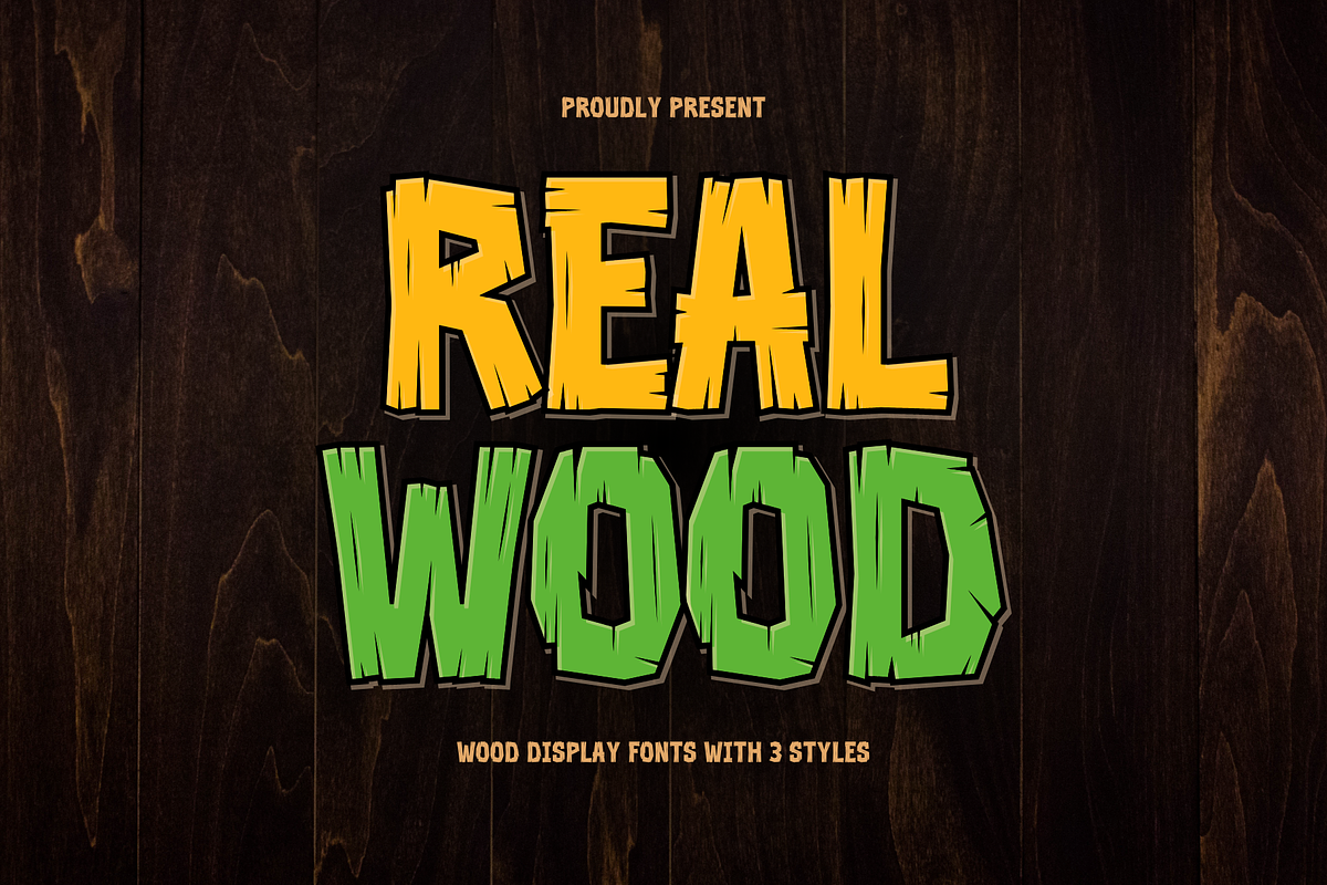 Realwood - Display Font, a Sans Serif Font by Sronstudio (Photo 1 of 18)