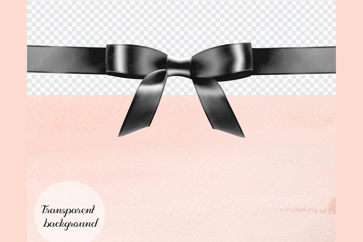 56 Black Satin Bows and Ribbons PNG, an Object Graphic by ThingsbyLary (Photo 9 of 10)