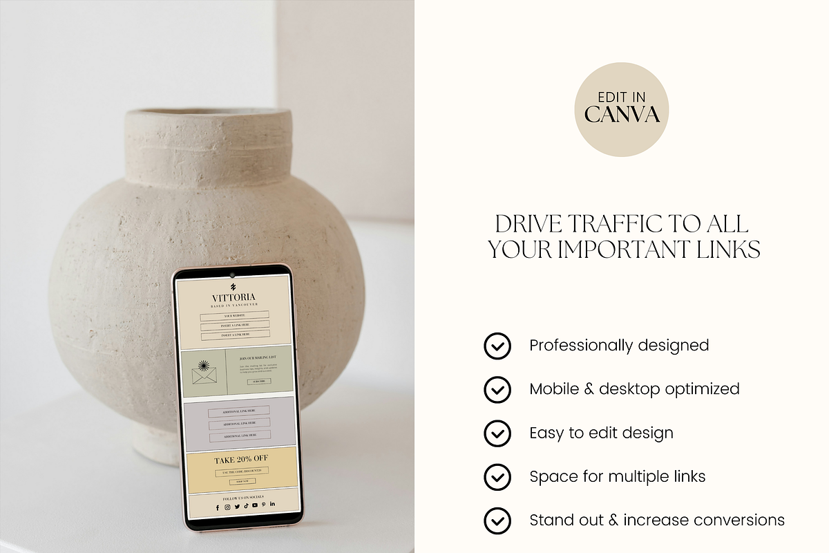 Canva Link in Bio Template, a Landing Page Template by Branding Babe Co. (Photo 2 of 5)