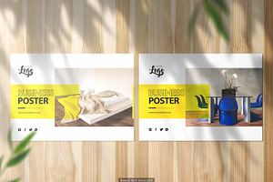 Two landscape A5 Poster Mockup