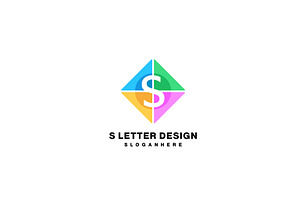 S Letter Logo Gradient Colorful