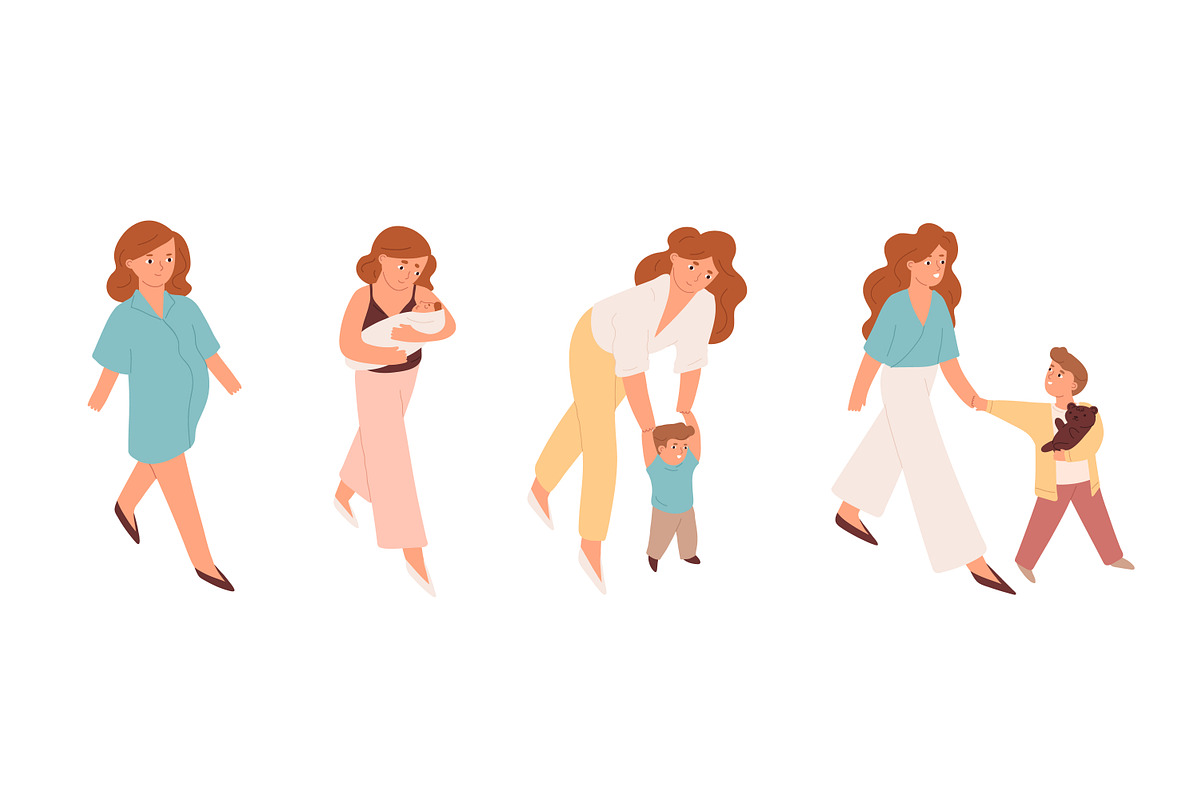 Motherhood and growing up set, a Person Illustration by Good Studio (Photo 1 of 3)