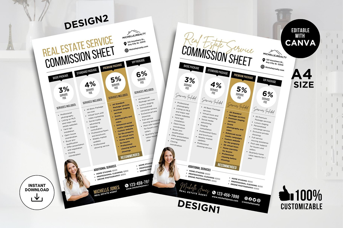 Real Estate Commission Template, a Flyer Template by CreativeVinesStore (Photo 2 of 7)
