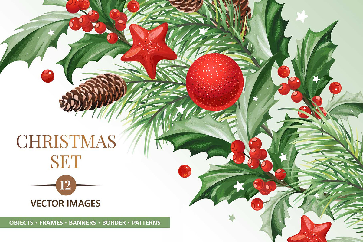Christmas Set 3, a Background Graphic by Yulia Ogneva (Photo 1 of 7)