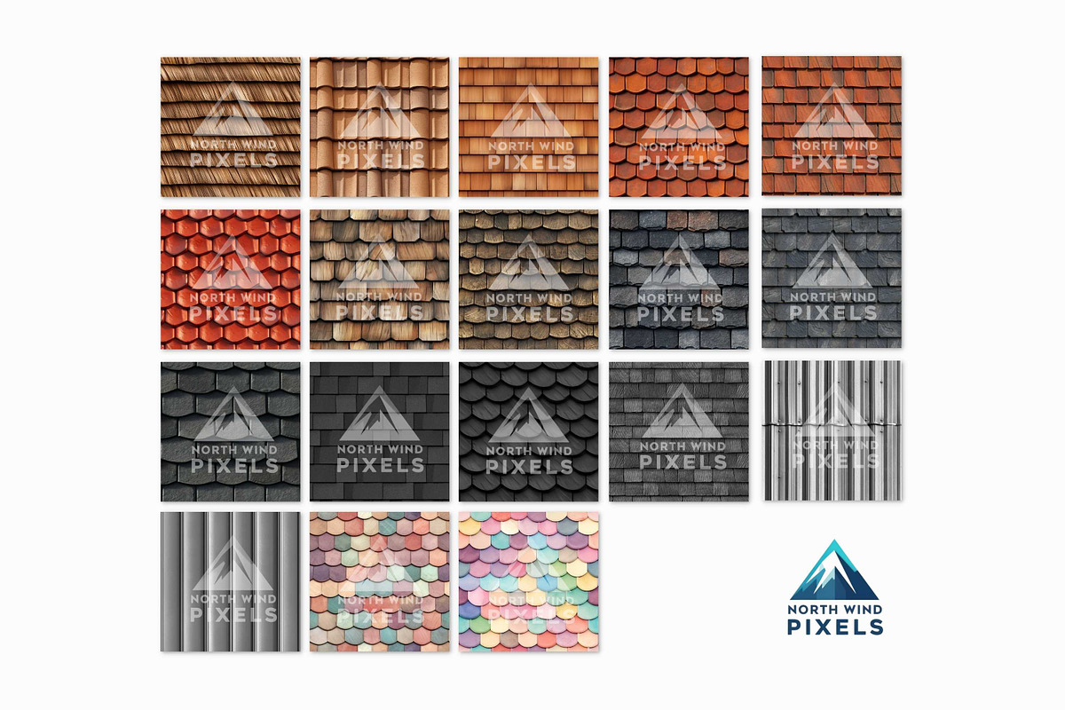 18 Roof Textures Digital Papers, a Texture Graphic by NorthWindPixels (Photo 2 of 4)