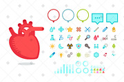 Heart infographic & icon set, a Presentation Template by Beatriz Gascón (Thumbnail 3 of 5)