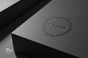 Paper Black Luxury Logo Mockup Psd