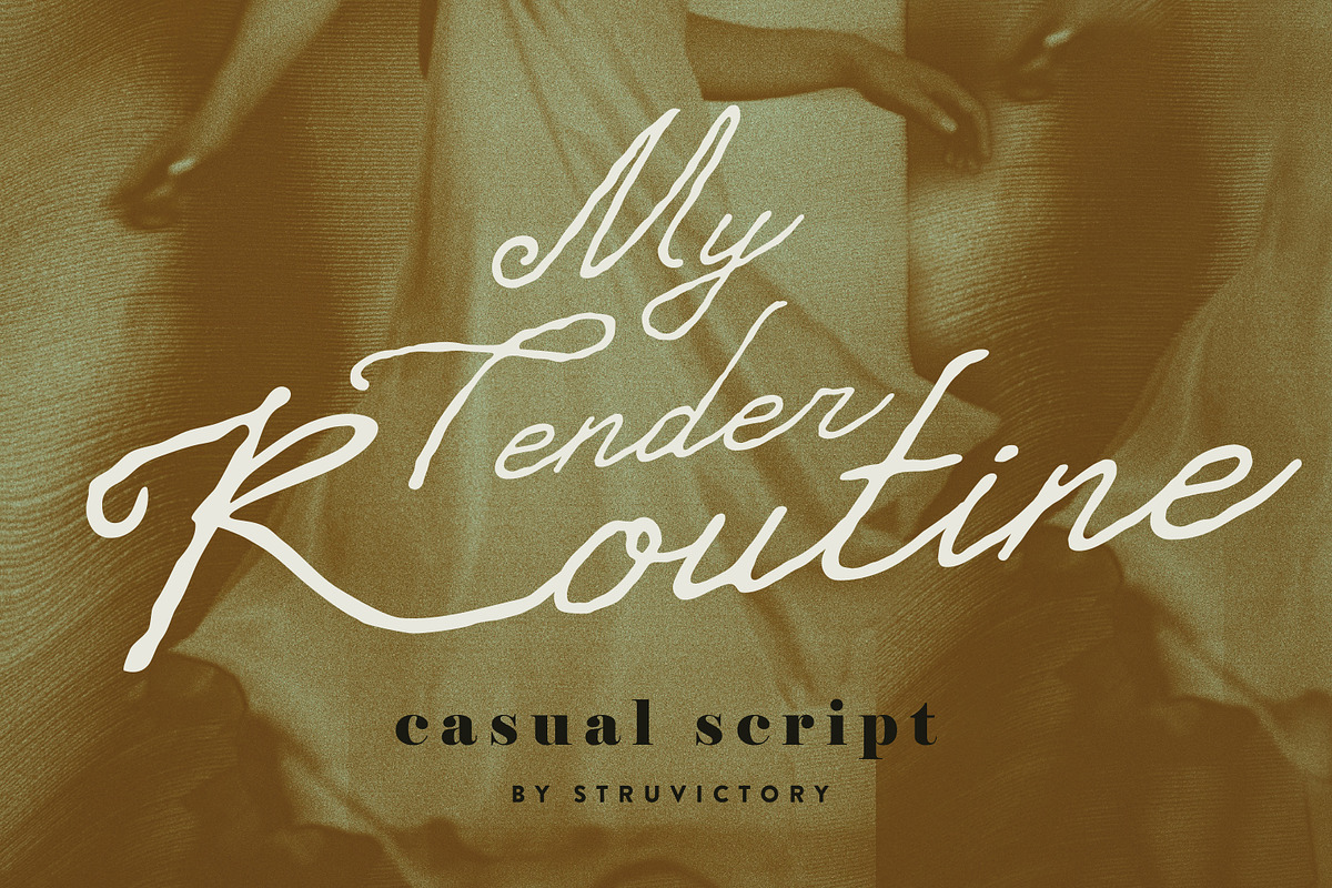 My Tender Routine Handwritten Script, a Script Font by Struvictory.art (Photo 1 of 9)