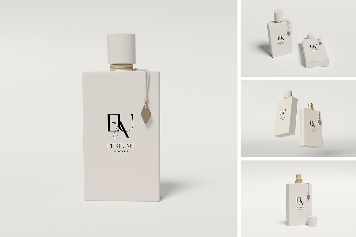 Glass Perfume Bottle Mockup, a Product Mockup by xavier_studio (Photo 1 of 5)