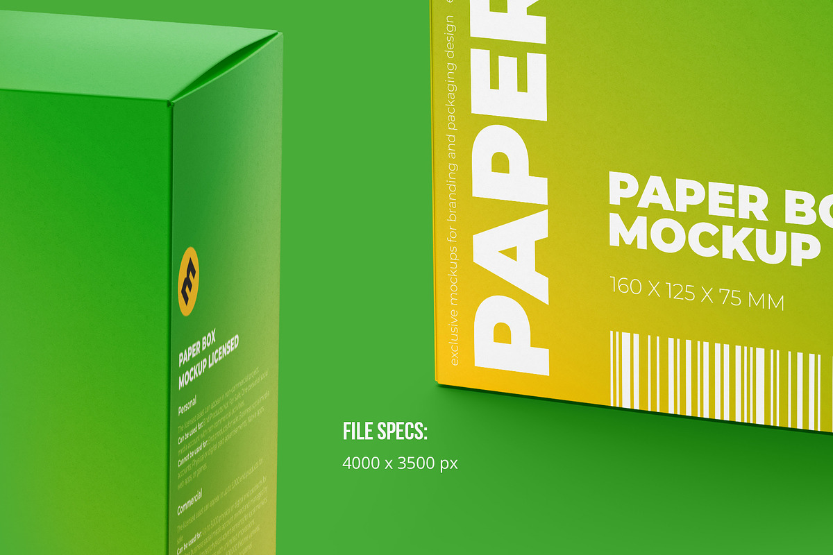 Paper Box Mockup 160x125x75, a Packaging Mockup by easymock (Photo 2 of 11)