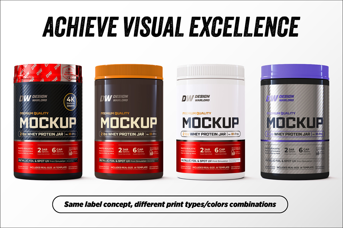 2lb Whey Protein Jar Mockup B1-Pro, a Packaging Mockup by Design Warlord (Photo 9 of 16)